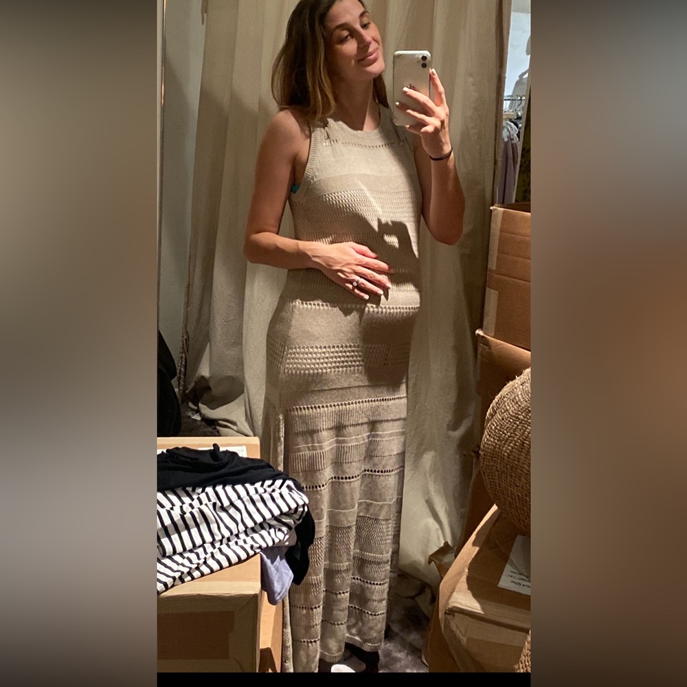 HATCH Maternity Elegant Beige Knit Dress